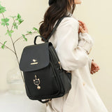 Soft Leather Waterproof Bagpack Preppy Style Student Bags