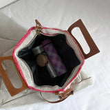 Women's Beach Tote Handbag Straw Crossbody Shoulder Bag
