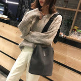 Women's Bucket Bag PU Leather Shoulder Crossbody Tote