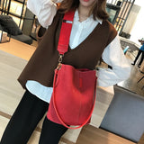 Women's Bucket Bag PU Leather Shoulder Crossbody Tote