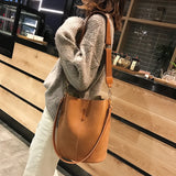 Women's Bucket Bag PU Leather Shoulder Crossbody Tote