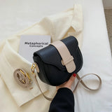 Small Saddle Crossbody Bag PU Leather Shoulder Bag Candy Color