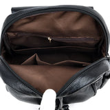 Women Backpack School Bags Girls Leather tassel Shoulder Travel Mochila