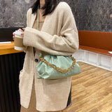 Women's Shoulder Bag Thick Chain Handbag PU Leather Crossbody Bag