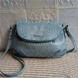 Snake Pattern Mango Handbag Clamshell Shoulder Crossbody Bag
