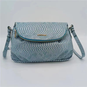 Snake Pattern Mango Handbag Clamshell Shoulder Crossbody Bag