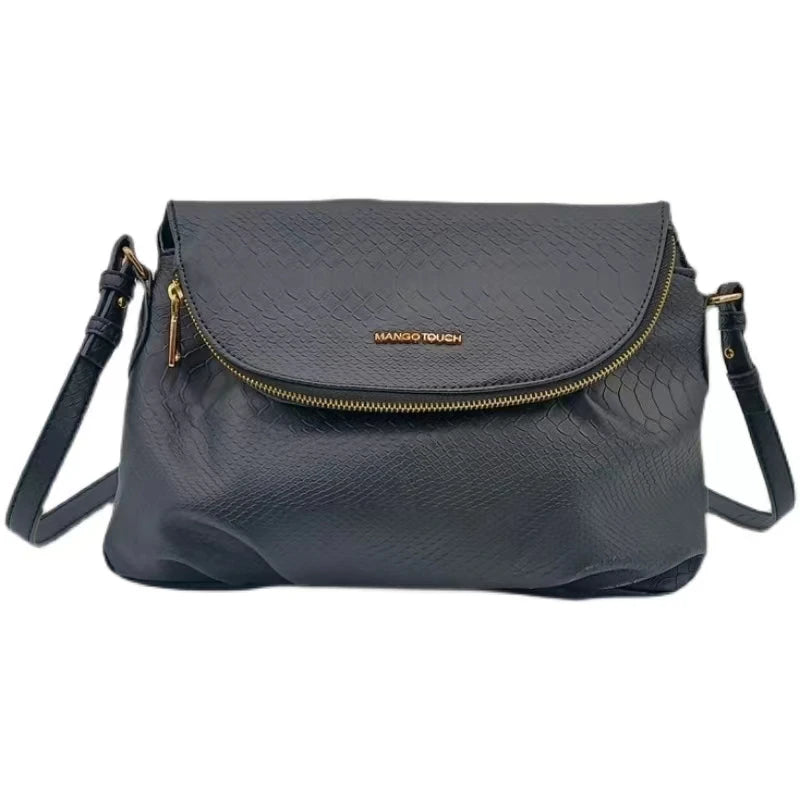 Snake Pattern Mango Handbag Clamshell Shoulder Crossbody Bag