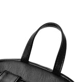 Men Leather School Backpack Waterproof Travel Bag