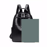 Men Leather School Backpack Waterproof Travel Bag
