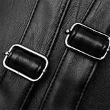 Men Leather School Backpack Waterproof Travel Bag