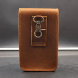 Men Crazy Horse Leather Waist Bag Hook Fanny Pack Vintage Casual Phone Pouch