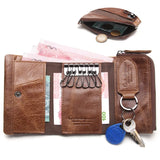 Men Key Wallet Oil wax leather key holder Small Male Purse