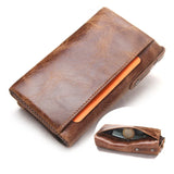 Men Key Wallet Oil wax leather key holder Small Male Purse