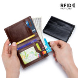Men Short Wallet Vertical Multi-card Snap Coin Purse Youth Card Bag Cow Clutch