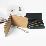 Men Wallet Short PU Leather Money Clips Thin Wallet 3 Colors