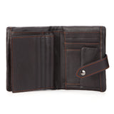 Vintage Cow Leather Wallet Short Splicing Wallet for Men and Women