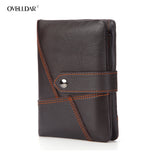 Vintage Cow Leather Wallet Short Splicing Wallet for Men and Women