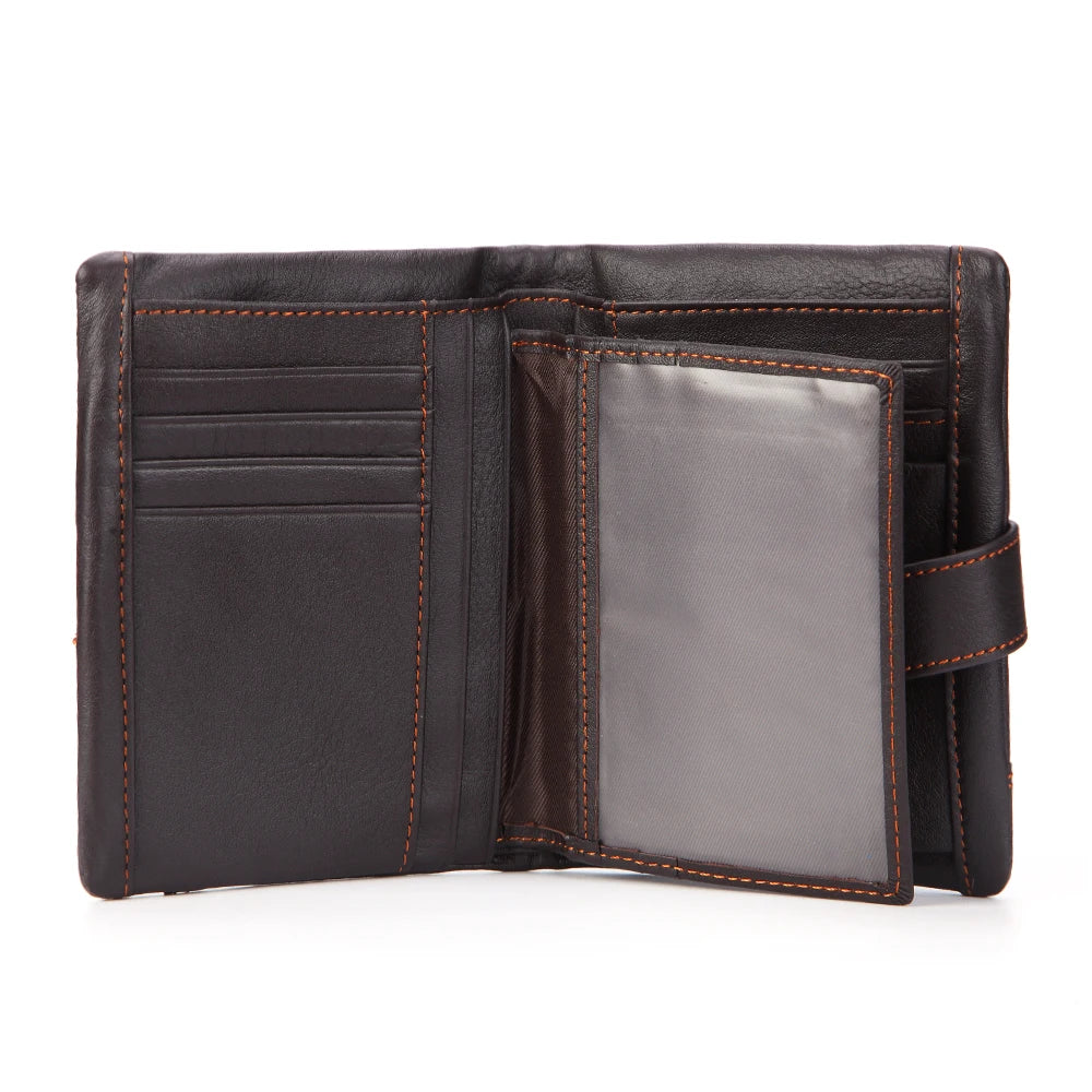 Vintage Cow Leather Wallet Short Splicing Wallet for Men and Women