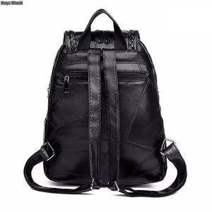 Minimalism Female Backpack PU Youth Women Bagpack Girl Casual Rucksacks