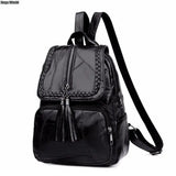 Minimalism Female Backpack PU Youth Women Bagpack Girl Casual Rucksacks