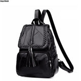 Minimalism Female Backpack PU Youth Women Bagpack Girl Casual Rucksacks