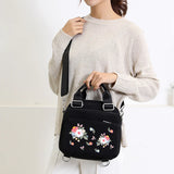 Embroidery Flowers Women's Tote Shoulder Bag Multifunction Handbags