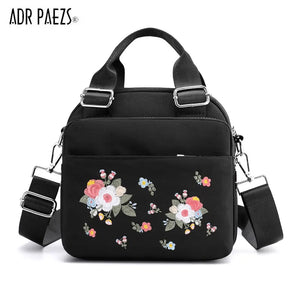 Embroidery Flowers Women's Tote Shoulder Bag Multifunction Handbags