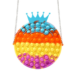 Girls Silicone Shoulder Bag Crossbody Wallet Crown Bubble