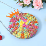 Girls Silicone Shoulder Bag Crossbody Wallet Crown Bubble
