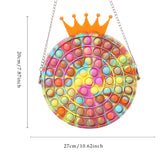 Girls Silicone Shoulder Bag Crossbody Wallet Crown Bubble
