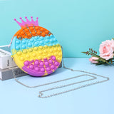 Girls Silicone Shoulder Bag Crossbody Wallet Crown Bubble