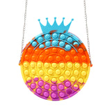 Girls Silicone Shoulder Bag Crossbody Wallet Crown Bubble