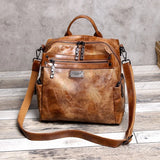 Vintage Tassel Backpack Solid Daypack for Women