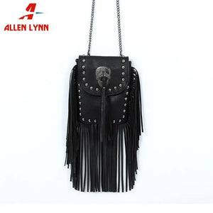Women's Rivet Fringe Evening Clutch Bag
