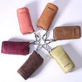 Leather Car Key Housekeeper Holders Multifunctional Key Wallets