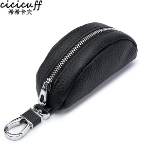 Leather Car Key Holder Wallets Women Lipstick Change Purse Zipper Key Cover Bag