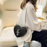 Gothic Heart Zipper Crossbody Bag for Women Girls