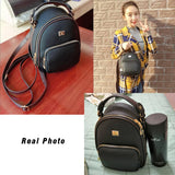 Leather Small Women Backpacks Zipper Shoulder Bag Female Phone Bags