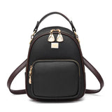 Leather Small Women Backpacks Zipper Shoulder Bag Female Phone Bags