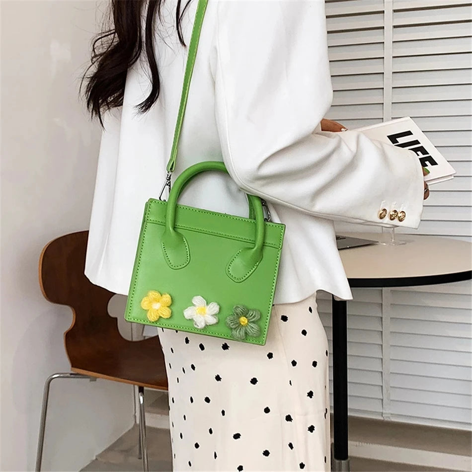 Women's Small Totes Bag Solid PU Leather Shoulder Crossbody Bags For Women