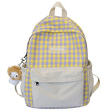 Plaid Backpack Women School Bag For Teenage Girl Check Shoulder Bag