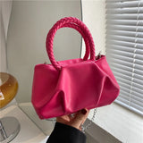 Pleated Shoulder Bag for Women Ring Tote Crossbody Bag