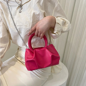 Pleated Shoulder Bag for Women Ring Tote Crossbody Bag