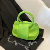 Pleated Shoulder Bag for Women Ring Tote Crossbody Bag