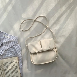 Women Soft Pu Leather Handbags Mini Pleated Shoulder bags