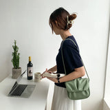 Women Soft Pu Leather Handbags Mini Pleated Shoulder bags
