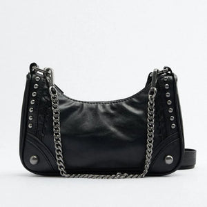 Rivet Leather Shoulder Crossbody Bag for Women