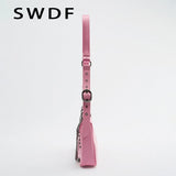 Rivet Leather Shoulder Crossbody Bag for Women