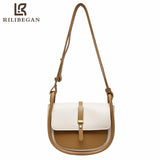 Patchwork Style Crossbody Bag Women PU Leather Handbag