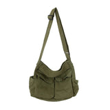 Canvas School Messenger Bag for Women Large Capacity Casual Shoulder Handbag